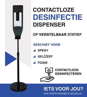 Touch free dispenser op verstelba..