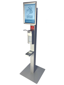 Metalen (RVS) desinfectie zuil