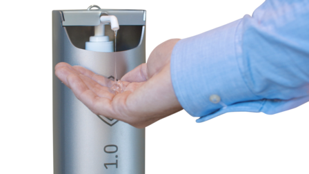 Desinfectiezuil met voetpedaal