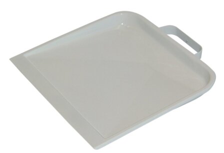 Stofblik metaal wit met handgreep