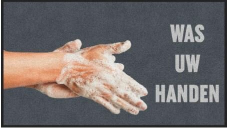 Deurmat: Was uw handen 85x150 cm
