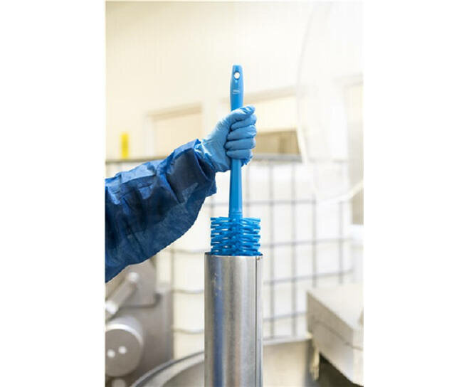 Vikan Medium Harde Pijpborstel Met Handvat (uit een stuk), Ø90, 460mm Blauw