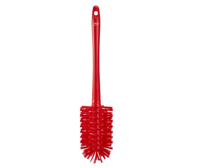 Vikan Medium Harde Pijpborstel Met Handvat (uit een stuk), Ø90, 460mm Rood