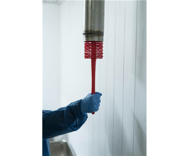 Vikan Medium Harde Pijpborstel Met Handvat (uit een stuk), Ø90, 460mm Rood