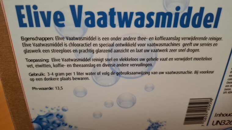 Elive Vaatwasmiddel BIB 12,5 kilo