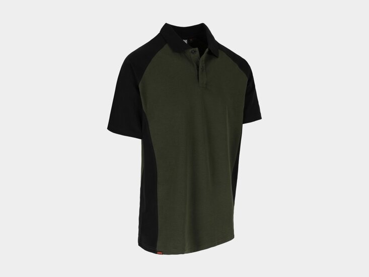 Herock BRABO Tweekleurig polo met korte mouwen Donker Kaki/Zwart