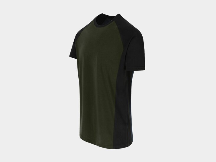 Herock TORI Tweekleurig T-shirt met korte mouwen Donker Kaki/Zwart