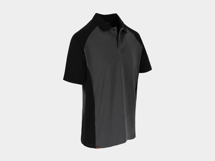 Herock BRABO Tweekleurig polo met korte mouwen Antraciet/Zwart