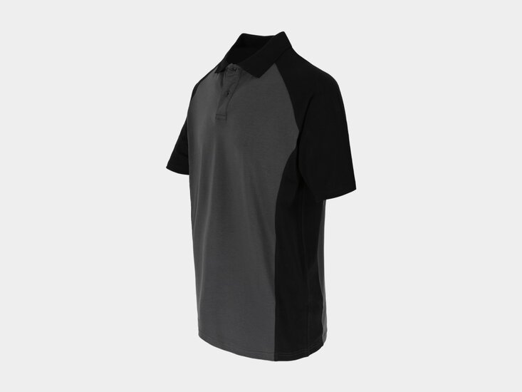 Herock BRABO Tweekleurig polo met korte mouwen Antraciet/Zwart