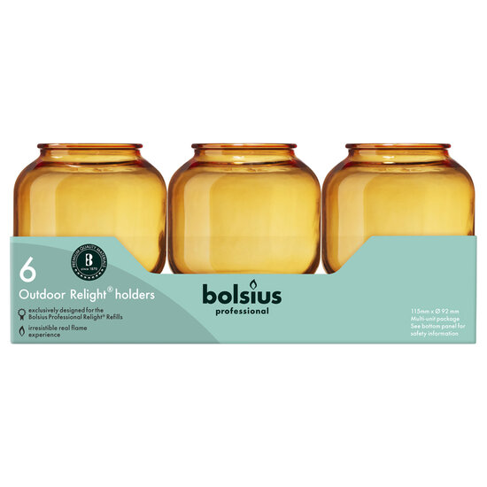Bolsius Relight houder 'Sphere' doos 6 Amber