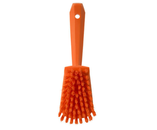 Vikan Harde Afwasborstel Met Korte Steel 270mm Oranje 