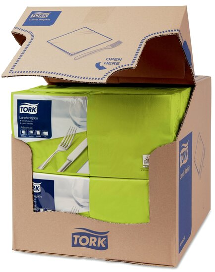 Tork Lunchservet  2-Laags Limoen 1/4 vouw, 10x200st, 2.000st/doos