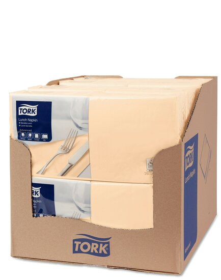 Tork Lunchservet  2-Laags Zand 1/4 vouw, 10x200st, 2.000st/doos