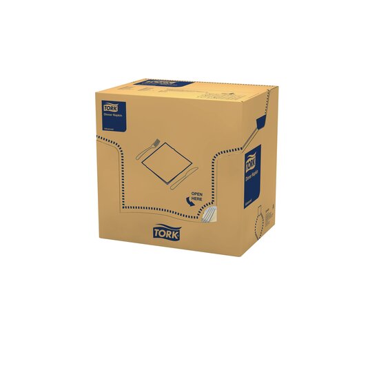 Tork Soft Dinnerservet Advanced 3-Laags Zand 12x100st, 1.200st/doos 1/4 vouw  
