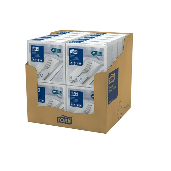 Tork Textured Dinnerservet 2-Laags Biscuit 1/8 vouw 20x50st, 1.000st/doos
