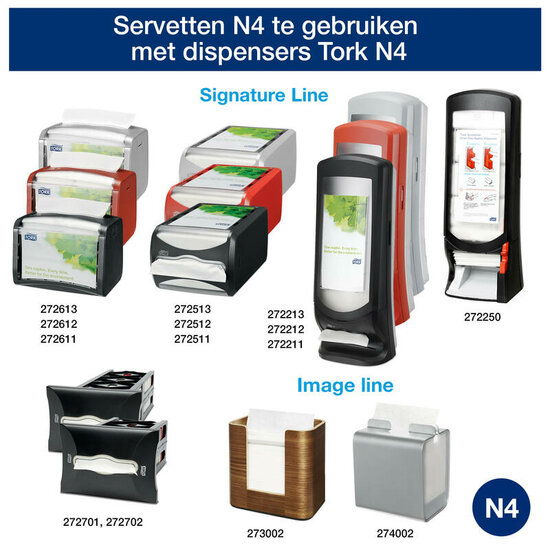 Tork Xpressnap Dispenserservet 1-Laags Naturel N4 33X21Cm 8x1.125st, 9.000st/doos