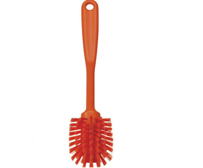 Vikan Medium Vaatborstel Met Schraabrand 280mm Oranje