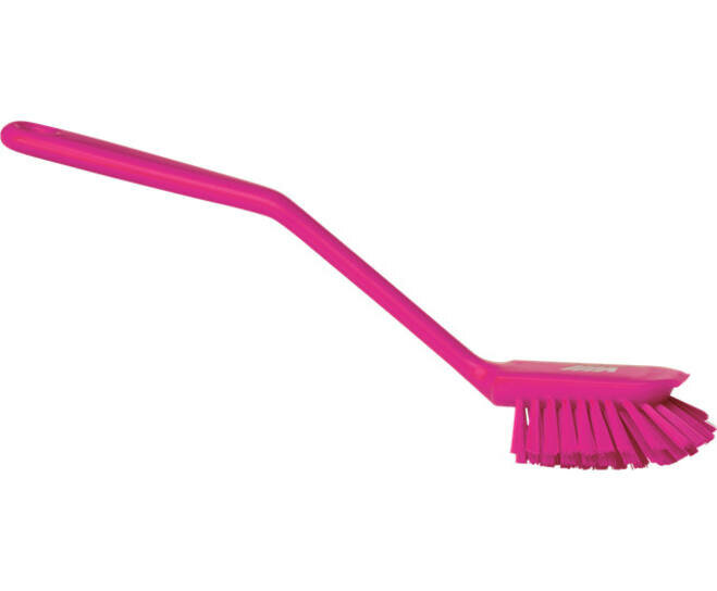 Vikan Medium Vaatborstel Met Schraabrand 280mm Roze