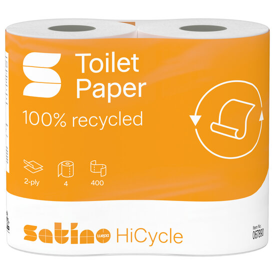 Satino HiCycle Toiletpapier 4x200 2-laags &ndash; verpakking 64 rollen