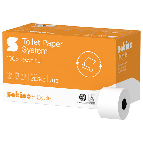Satino HiCycle systeem-jumbo toiletrol 24x100m 2-laags