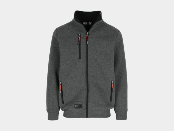 Herock OTAR Sweater met Kraag Donker Heather Grijs