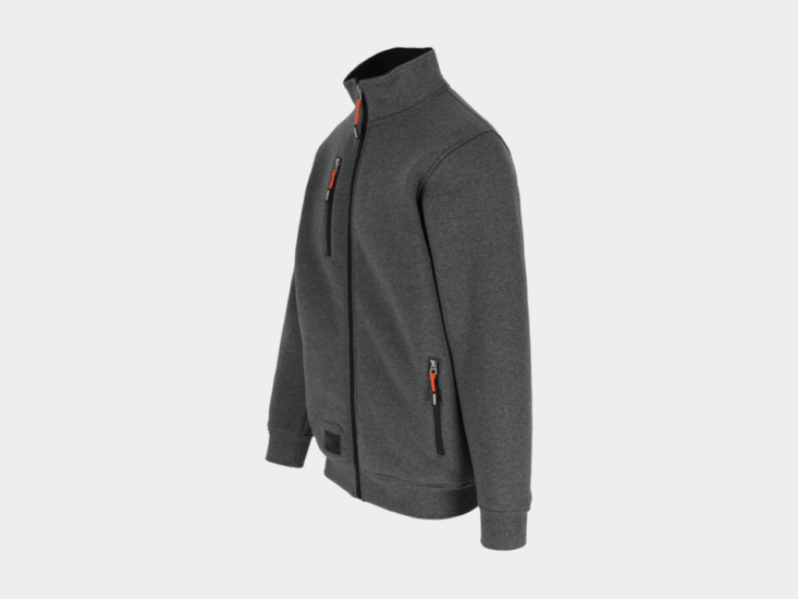 Herock OTAR Sweater met Kraag Donker Heather Grijs