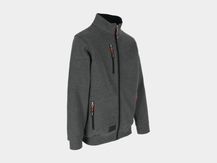 Herock OTAR Sweater met Kraag Donker Heather Grijs