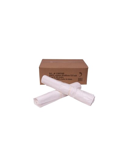 HDPE pedaalemmerzakjes wit 61x85 cm T22 per doos 360 stuks 
