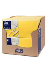 Tork Soft Lunchservet  3-Laags Geel 1/4 vouw, 10x150st, 1.500st/doos