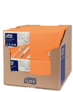 Tork Soft Lunchservet  3-Laags oranje 1/4 vouw, 10x150st, 1.500st/doos