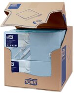 Tork Soft Lunchservet  3-Laags Lichtblauw 1/4 vouw, 10x150st, 1.500st/doos