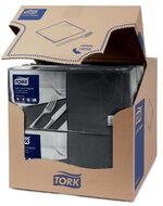 Tork Soft Lunchservet  3-Laags Zwart 1/4 vouw, 10x150st, 1.500st/doos