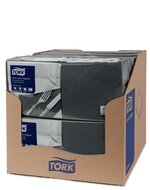 Tork Soft Lunchservet  3-Laags Zwart 1/4 vouw, 10x150st, 1.500st/doos