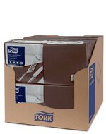 Tork Soft Lunchservet  3-Laags Bruin 1/4 vouw, 10x150st, 1.500st/doos