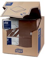 Tork Soft Lunchservet  3-Laags Bruin 1/4 vouw, 10x150st, 1.500st/doos