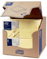 Tork Soft Lunchservet  3-Laags Champagne 1/4 vouw, 10x150st, 1.500st/doos