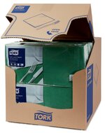 Tork Soft Lunchservet  3-Laags Donkergroen 1/4 vouw, 10x150st, 1.500st/doos