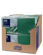 Tork Soft Lunchservet  3-Laags Donkergroen 1/4 vouw, 10x150st, 1.500st/doos