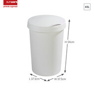 Sunware Twinga prullenbak met klepdeksel 45L wit