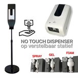 Touch free dispenser op verstelbare standaard, inclusief 3 nozzles (vloeibaar/gel/foam) Touch free dispenser op verstelbare standaard, inclusief 3 nozzles (vloeibaar/gel/foam)