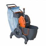 iVo Giotto Dubbele Mopemmer 15L+10L met Onderstel LT50, Moppers en Duwbeugel, Afvalunit en Tray iVo Giotto Dubbele Mopemmer 15L+10L met Onderstel LT50, Moppers en Duwbeugel, Afvalunit en Tray