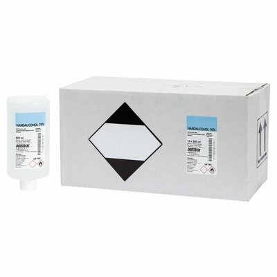 SMAH Denteck Handalcohol 70% dun 12x 500ml (voor elleboog dispenser) SMAH Denteck Handalcohol 70% dun 12x 500ml (voor elleboog dispenser)