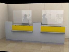 Safety Screen Hang model. Br.1000 x H. 750 mm. Acrylaat met pendels. Safety Screen Hang model. Br.1000 x H. 750 mm. Acrylaat met pendels.
