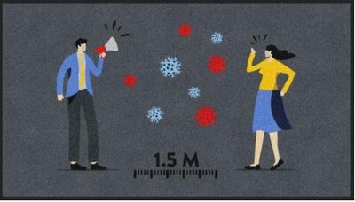 Deurmat: Man & vrouw 1.5 meter 85x150cm Deurmat: Man & vrouw 1.5 meter 85x150cm