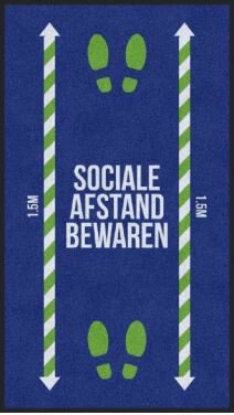 Deurmat: Sociale afstand bewaren 1.5 meter 85x115 cm Deurmat: Sociale afstand bewaren 1.5 meter 85x115 cm