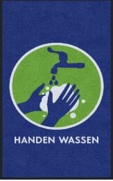 Deurmat: Handen wassen kraan 85x115 cm Deurmat: Handen wassen kraan 85x115 cm