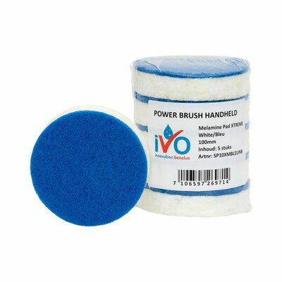 iVo Toppad Power Brush Melamine Xtreme Wit/Blauw 100mm iVo Toppad Power Brush Melamine Xtreme Wit/Blauw 100mm