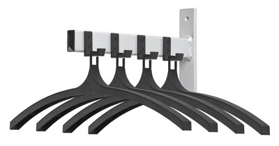 Vepa Bins WANDGARDEROBE HIQ 4 HANGERS zwart, aluminiumgrijs Vepa Bins WANDGARDEROBE HIQ 4 HANGERS zwart, aluminiumgrijs