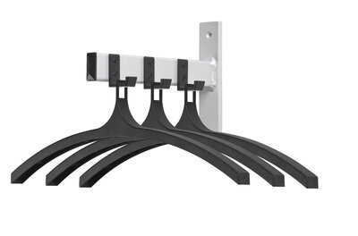 Vepa Bins WANDGARDEROBE HIQ 3 HANGERS zwart, aluminiumgrijs Vepa Bins WANDGARDEROBE HIQ 3 HANGERS zwart, aluminiumgrijs
