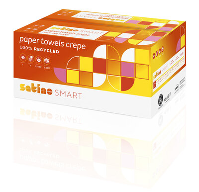 Satino bij wepa smart handdoekenpapier formaat crepe V-vouw Satino bij wepa smart handdoekenpapier formaat crepe V-vouw